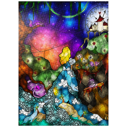 puzzleplate Off to Wonderland Stained Glass 1000 Jigsaw Puzzle