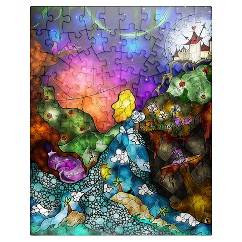 puzzleplate Off to Wonderland Stained Glass - Mandie Manzano 100 Jigsaw Puzzle
