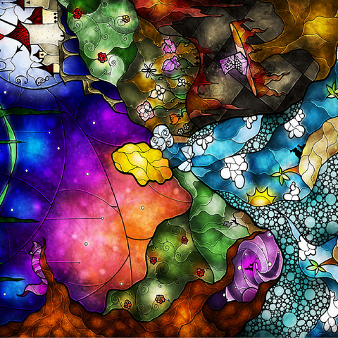 Off to Wonderland Stained Glass - Mandie Manzano 100 Jigsaw Puzzle 3D Modell