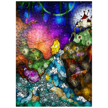 puzzleplate Off to Wonderland Stained Glass 500 Jigsaw Puzzle