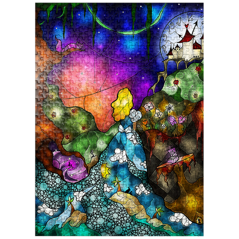 puzzleplate Off to Wonderland Stained Glass 500 Jigsaw Puzzle