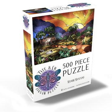 The Shepherds Cottage Stained Glass 500 Jigsaw Puzzle box view2