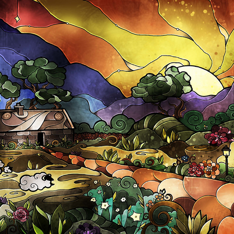 The Shepherds Cottage Stained Glass 500 Jigsaw Puzzle 3D Modell