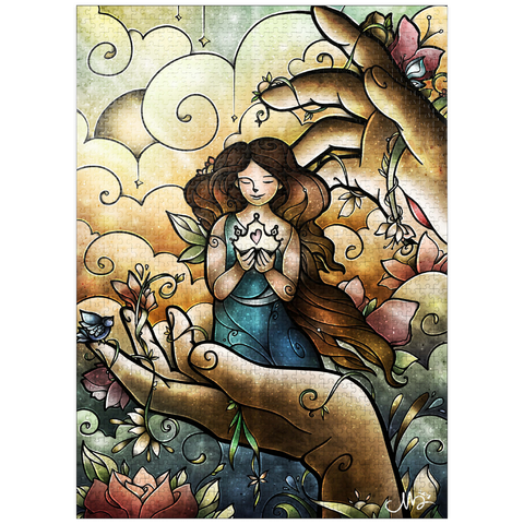 puzzleplate Who You Say I Am Stained Glass 1000 Jigsaw Puzzle