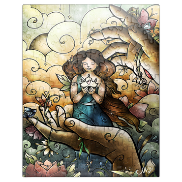 puzzleplate Who You Say I Am Stained Glass - Mandie Manzano 100 Jigsaw Puzzle