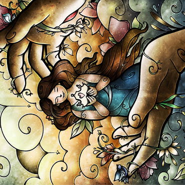 Who You Say I Am Stained Glass - Mandie Manzano 100 Jigsaw Puzzle 3D Modell