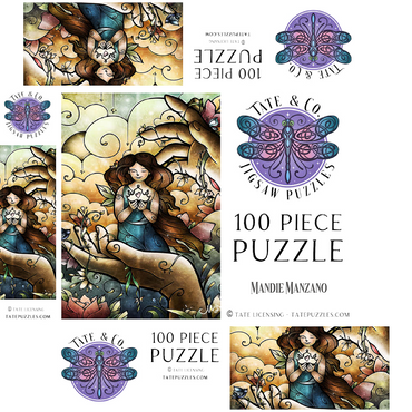 Who You Say I Am Stained Glass - Mandie Manzano 100 Jigsaw Puzzle box 3D Modell