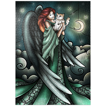 puzzleplate All Cats Do Go to Heaven Stained Glass 1000 Jigsaw Puzzle