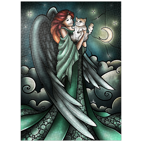 puzzleplate All Cats Do Go to Heaven Stained Glass 1000 Jigsaw Puzzle