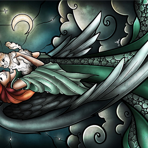 All Cats Do Go to Heaven Stained Glass 1000 Jigsaw Puzzle 3D Modell