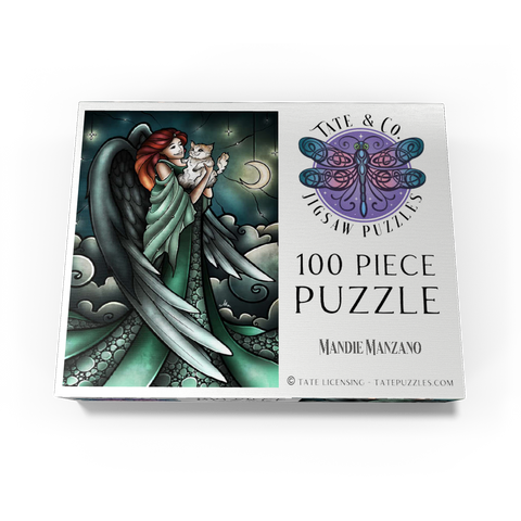 All Cats Do Go to Heaven Stained Glass - Mandie Manzano 100 Jigsaw Puzzle box view3