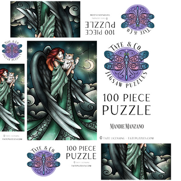 All Cats Do Go to Heaven Stained Glass - Mandie Manzano 100 Jigsaw Puzzle box 3D Modell