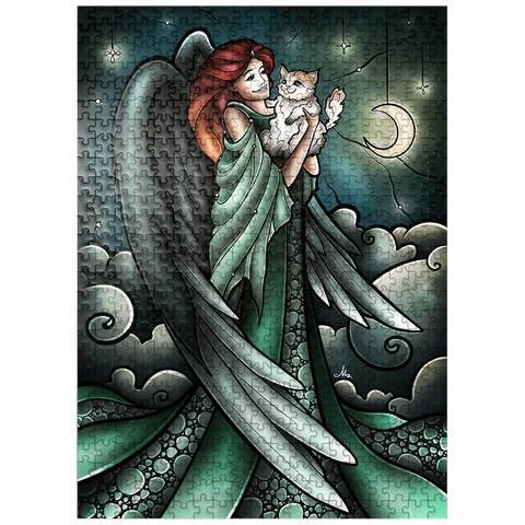 puzzleplate All Cats Do Go to Heaven Stained Glass 500 Jigsaw Puzzle