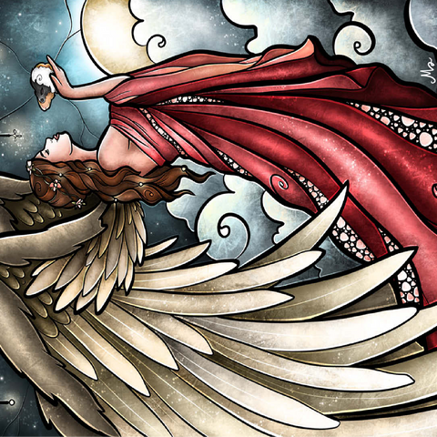 All Guineas Go to Heaven Stained Glass - Mandie Manzano 100 Jigsaw Puzzle 3D Modell