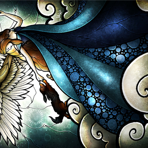 All Dogs Do Go To Heaven Stained Glass 1000 Jigsaw Puzzle 3D Modell