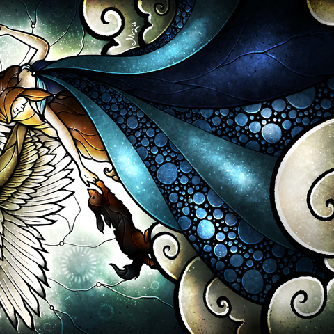 All Dogs Do Go To Heaven Stained Glass 500 Jigsaw Puzzle 3D Modell