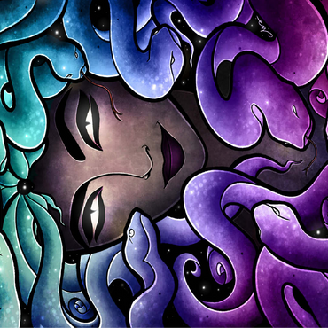Medusa Stained Glass - Mandie Manzano 100 Jigsaw Puzzle 3D Modell