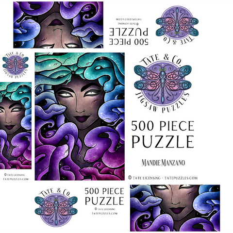 Medusa Stained Glass 500 Jigsaw Puzzle box 3D Modell