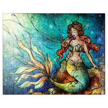 puzzleplate The Serene Siren Stained Glass - Mandie Manzano 100 Jigsaw Puzzle