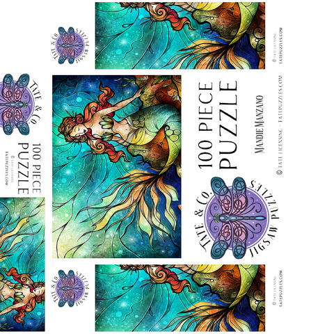 The Serene Siren Stained Glass - Mandie Manzano 100 Jigsaw Puzzle box 3D Modell