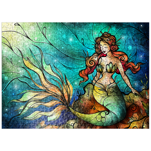 puzzleplate The Serene Siren Stained Glass 500 Jigsaw Puzzle