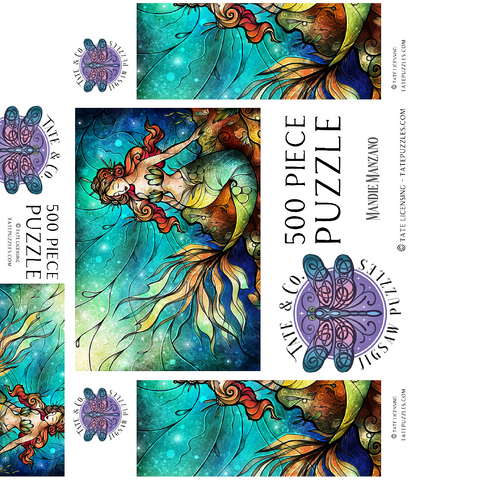 The Serene Siren Stained Glass 500 Jigsaw Puzzle box 3D Modell