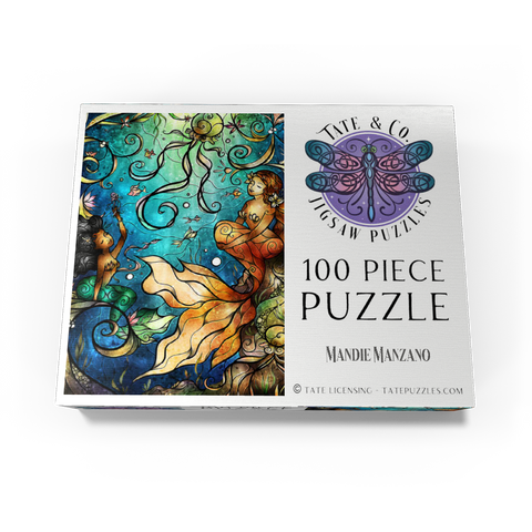 Friends Under the Sea Stained Glass - Mandie Manzano 100 Jigsaw Puzzle box view3