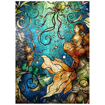 puzzleplate Friends Under the Sea Stained Glass 500 Jigsaw Puzzle