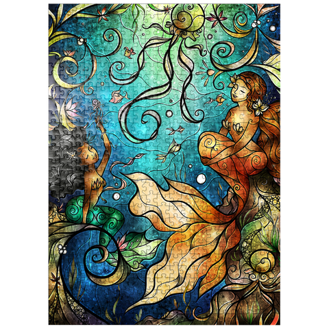 puzzleplate Friends Under the Sea Stained Glass 500 Jigsaw Puzzle