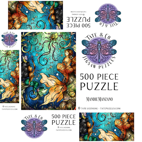 Friends Under the Sea Stained Glass 500 Jigsaw Puzzle box 3D Modell