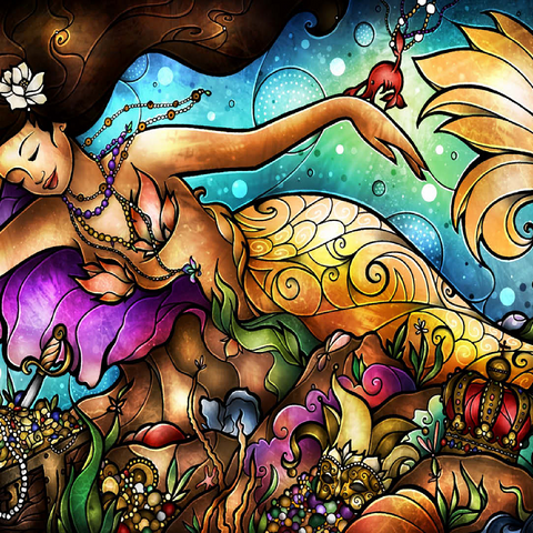 Mer De Lis Mermaid - Mandie Manzano 100 Jigsaw Puzzle 3D Modell