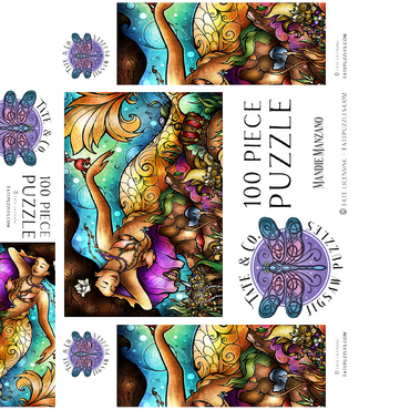 Mer De Lis Mermaid - Mandie Manzano 100 Jigsaw Puzzle box 3D Modell