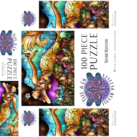 Mer De Lis Mermaid - Mandie Manzano 100 Jigsaw Puzzle box 3D Modell