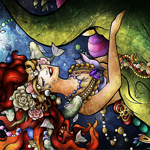 Croc A Doc Baby Stained Glass - Mandie Manzano 100 Jigsaw Puzzle 3D Modell