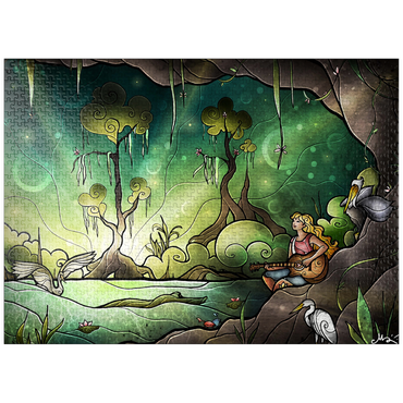 puzzleplate Bayou Enchantment Stained Glass 1000 Jigsaw Puzzle