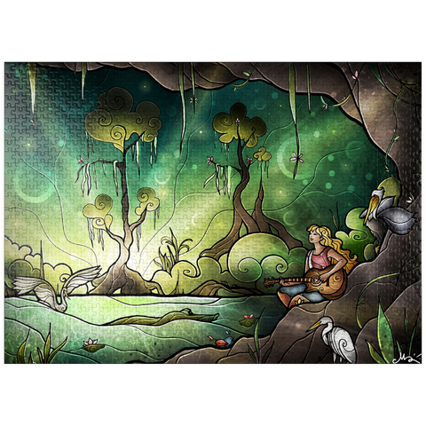 puzzleplate Bayou Enchantment Stained Glass 1000 Jigsaw Puzzle