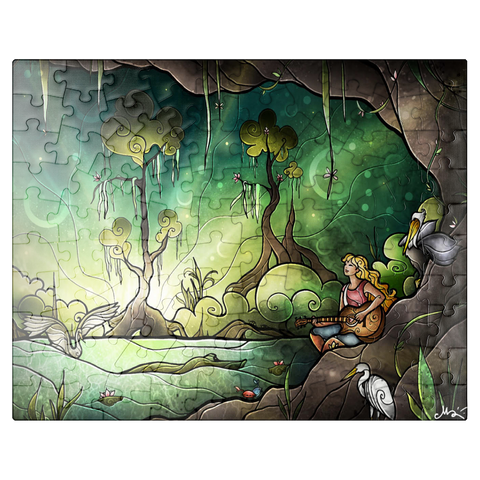 puzzleplate Bayou Enchantment Stained Glass - Mandie Manzano 100 Jigsaw Puzzle