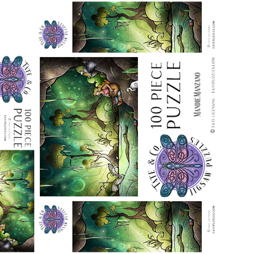 Bayou Enchantment Stained Glass - Mandie Manzano 100 Jigsaw Puzzle box 3D Modell