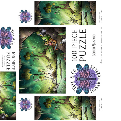 Bayou Enchantment Stained Glass - Mandie Manzano 100 Jigsaw Puzzle box 3D Modell