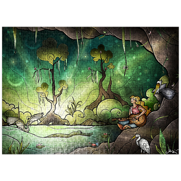 puzzleplate Bayou Enchantment Stained Glass 500 Jigsaw Puzzle