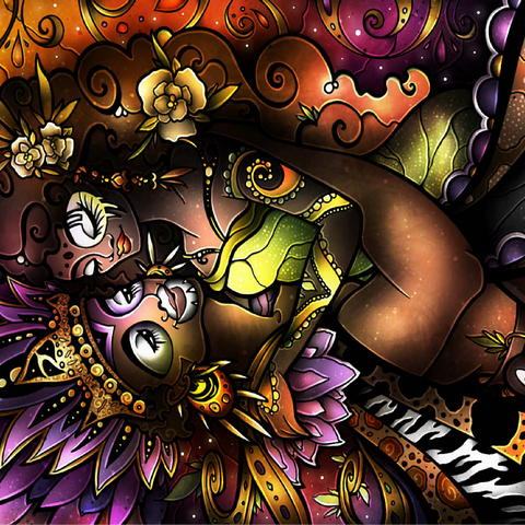 Zulu Stained Glass - Mandie Manzano 100 Jigsaw Puzzle 3D Modell