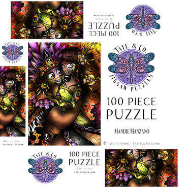 Zulu Stained Glass - Mandie Manzano 100 Jigsaw Puzzle box 3D Modell
