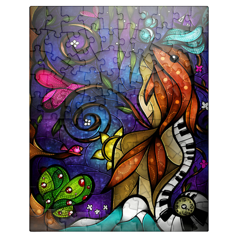 puzzleplate Do You Remember When we Met Stained Glass - Mandie Manzano 100 Jigsaw Puzzle