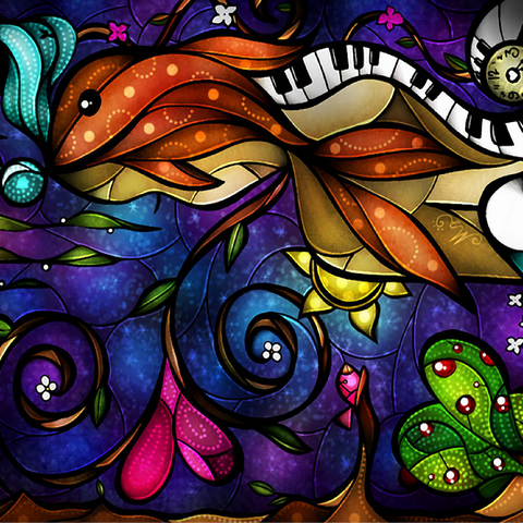 Do You Remember When we Met Stained Glass - Mandie Manzano 100 Jigsaw Puzzle 3D Modell