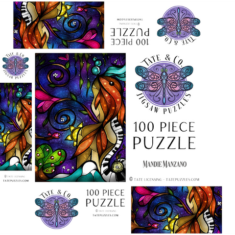 Do You Remember When we Met Stained Glass - Mandie Manzano 100 Jigsaw Puzzle box 3D Modell