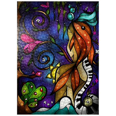 puzzleplate Do You Remember When we Met Stained Glass 500 Jigsaw Puzzle