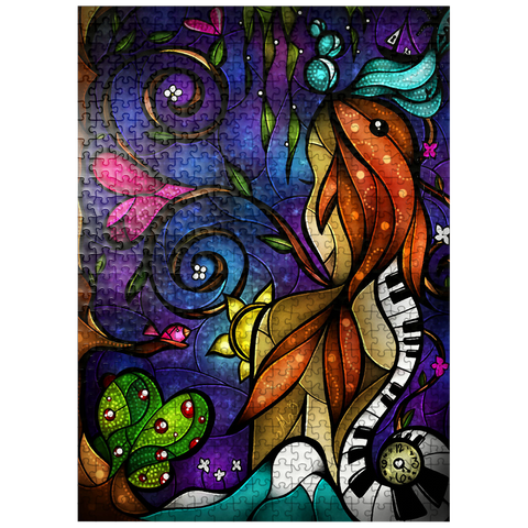 puzzleplate Do You Remember When we Met Stained Glass 500 Jigsaw Puzzle