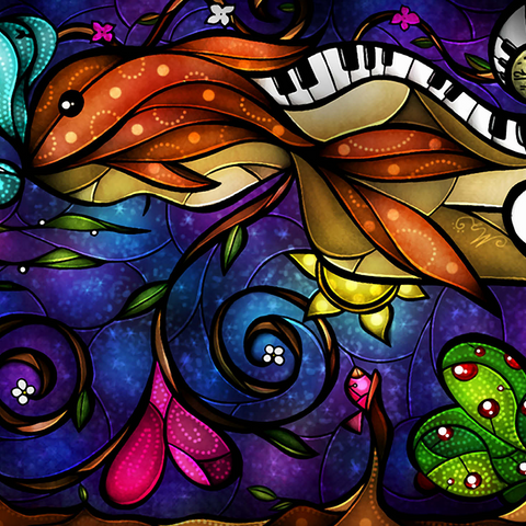 Do You Remember When we Met Stained Glass 500 Jigsaw Puzzle 3D Modell