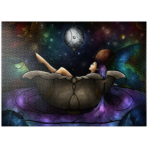 puzzleplate Worlds Away Stained Glass 1000 Jigsaw Puzzle