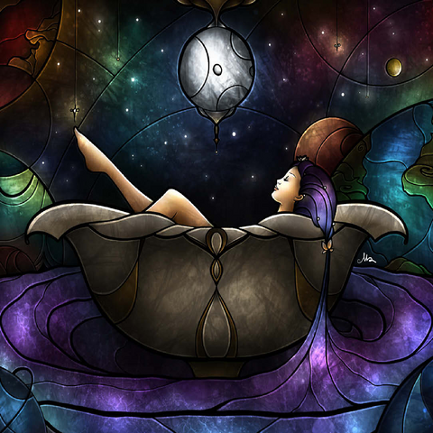 Worlds Away Stained Glass - Mandie Manzano 100 Jigsaw Puzzle 3D Modell